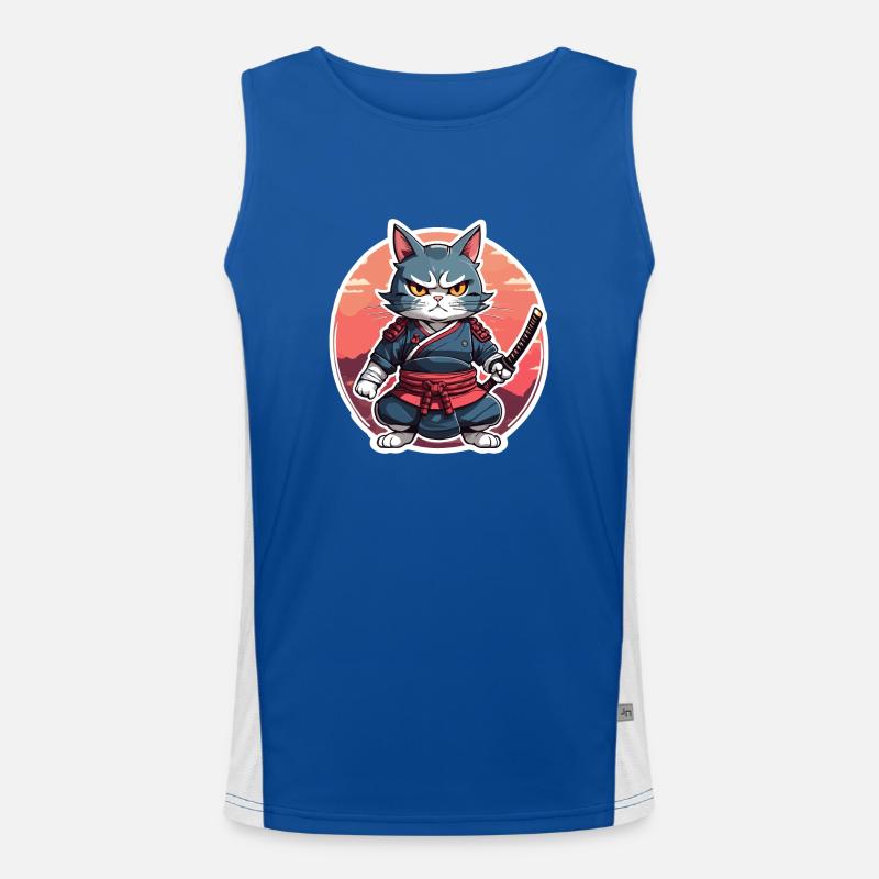 Samurai Cat #16 Men's Functional Contrast Tank Top 
