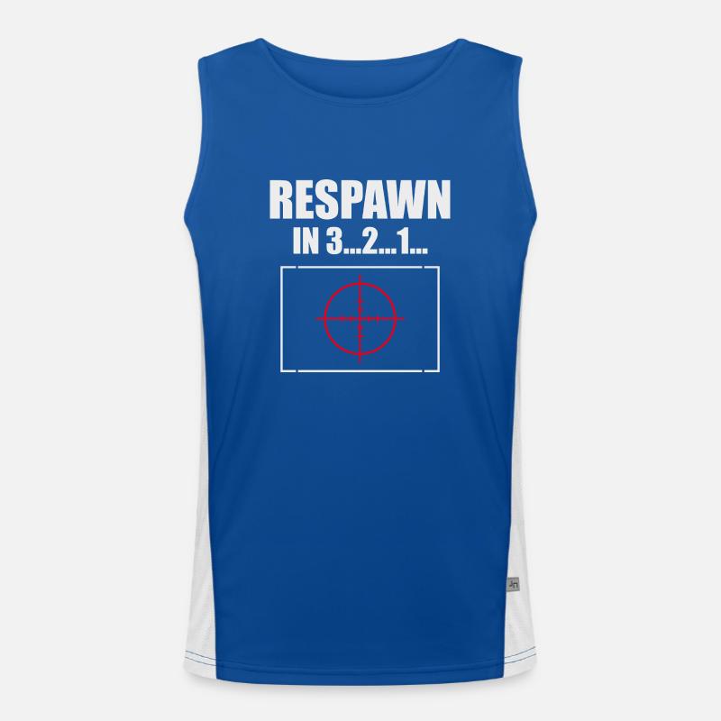 Respawn Countdown with Reticle - Men's Functional Contrast Tank Top  - royal/white