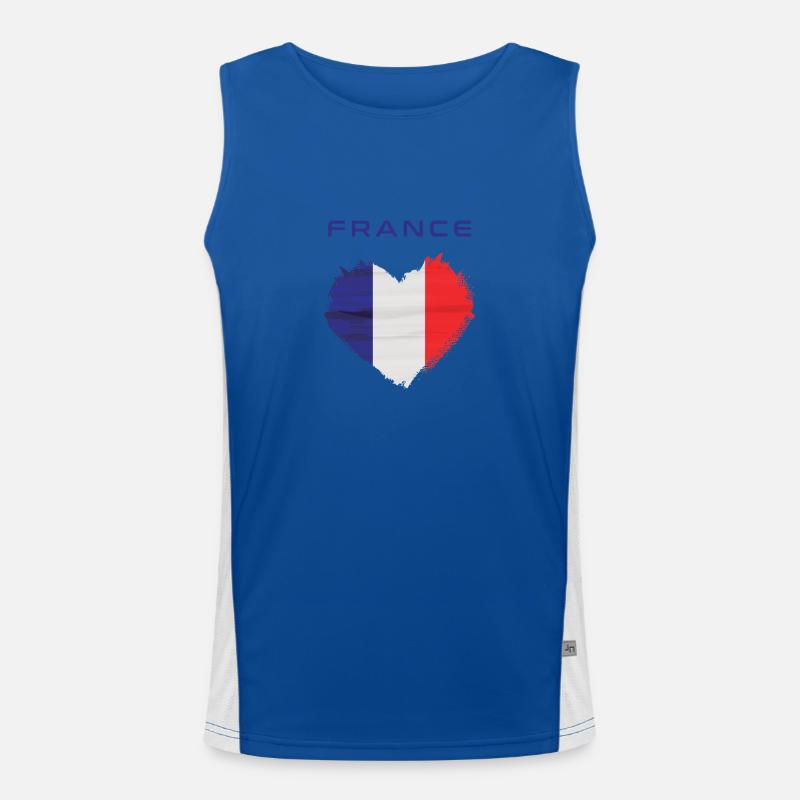 Herz Frankreich Funktionelles Kontrast-Tank Top für Männer 