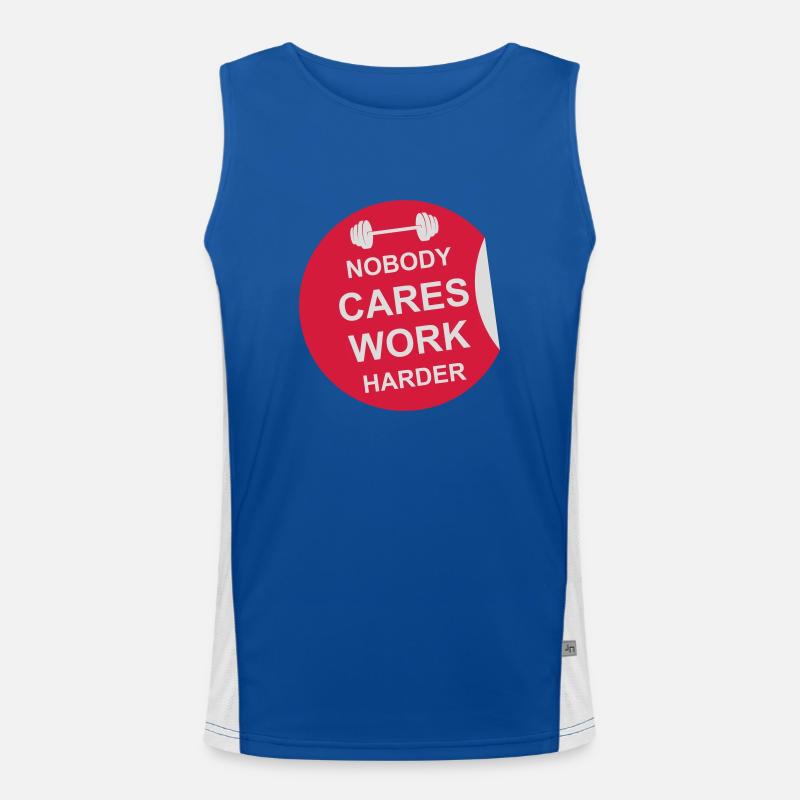 nobody cares work harder - Men's Functional Contrast Tank Top  - royal/white