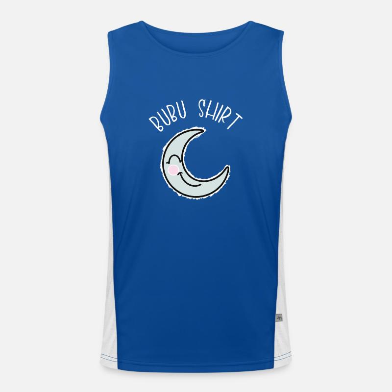 Bubu Sleeping Moon Gift Idea - Men's Functional Contrast Tank Top  - royal/white