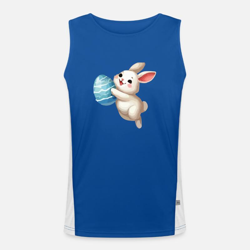 bunny rabbit easter bunny - Men's Functional Contrast Tank Top  - royal/white