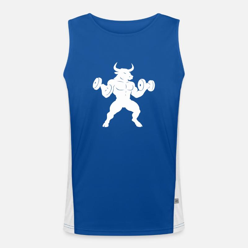 Taurus Muscles - Men's Functional Contrast Tank Top  - royal/white