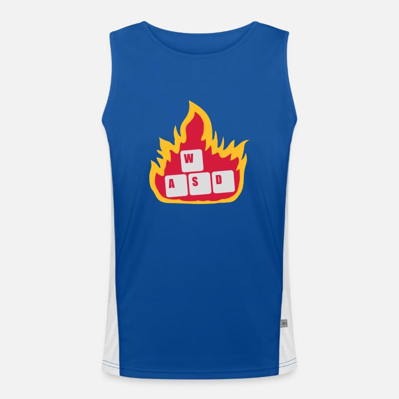 Nerd Computer WASD Keyboard - Men's Functional Contrast Tank Top  - royal/white