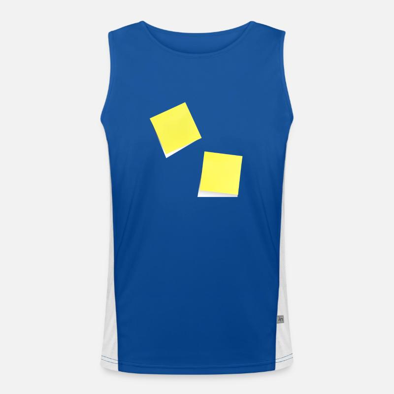 gelber Notizzettel , Klebezettel , sticky note Funktionelles Kontrast-Tank Top für Männer 