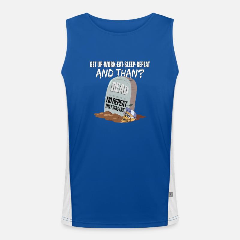 Work Eat Sleep Repeat Dead das war das Leben Funktionelles Kontrast-Tank Top für Männer 