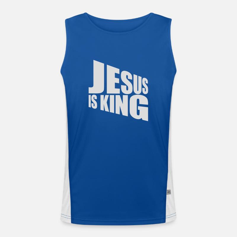 jesus is king quote Men's Functional Contrast Tank Top 