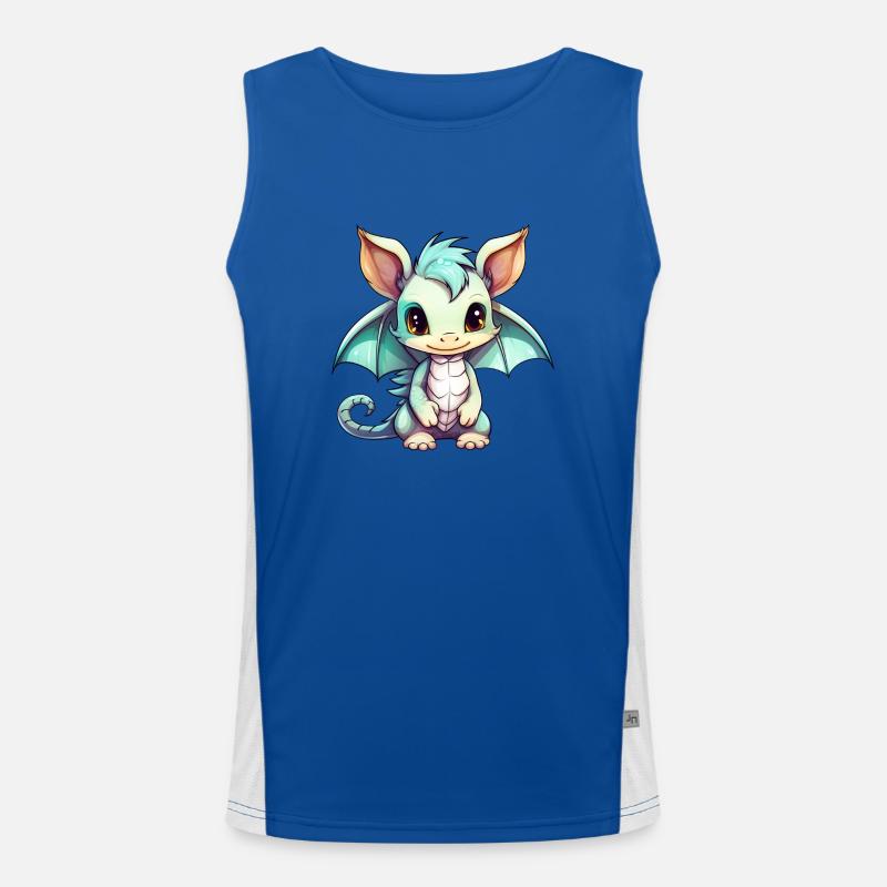 Drache Kawaii Zeichnung Funktionelles Kontrast-Tank Top für Männer 