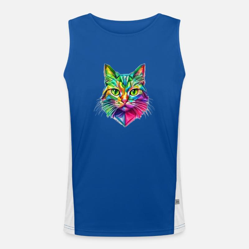 FLASHY STYLIZED CAT Men's Functional Contrast Tank Top 