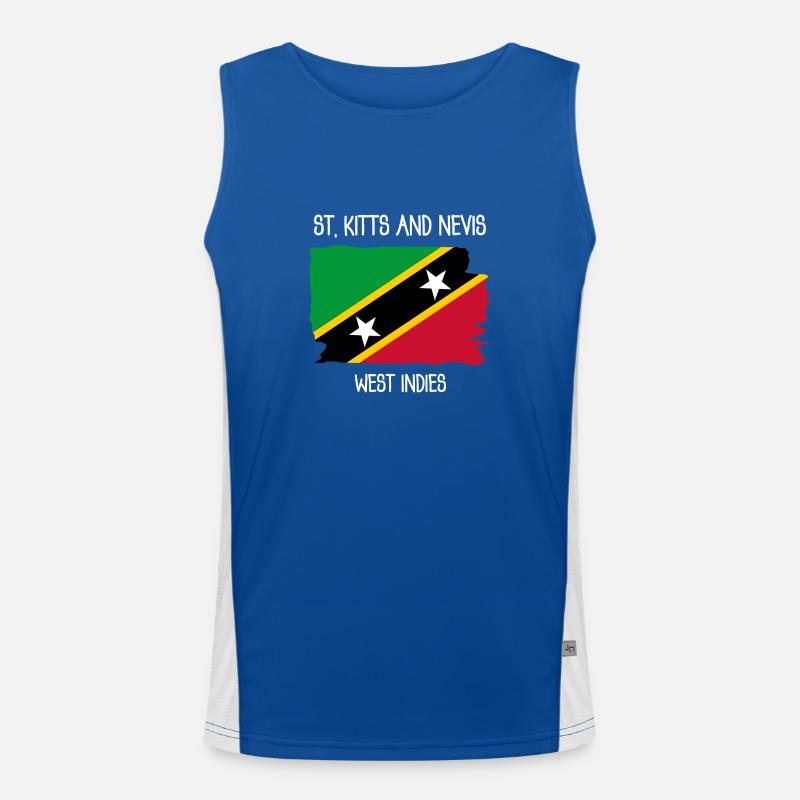 Drapeau de Saint-Kitts-et-Nevis - Antilles - Caraïbes Débardeur respirant contrasté Homme 