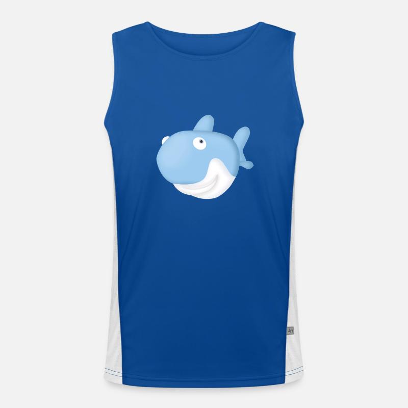 Lustiger Blauhai Funktionelles Kontrast-Tank Top für Männer 