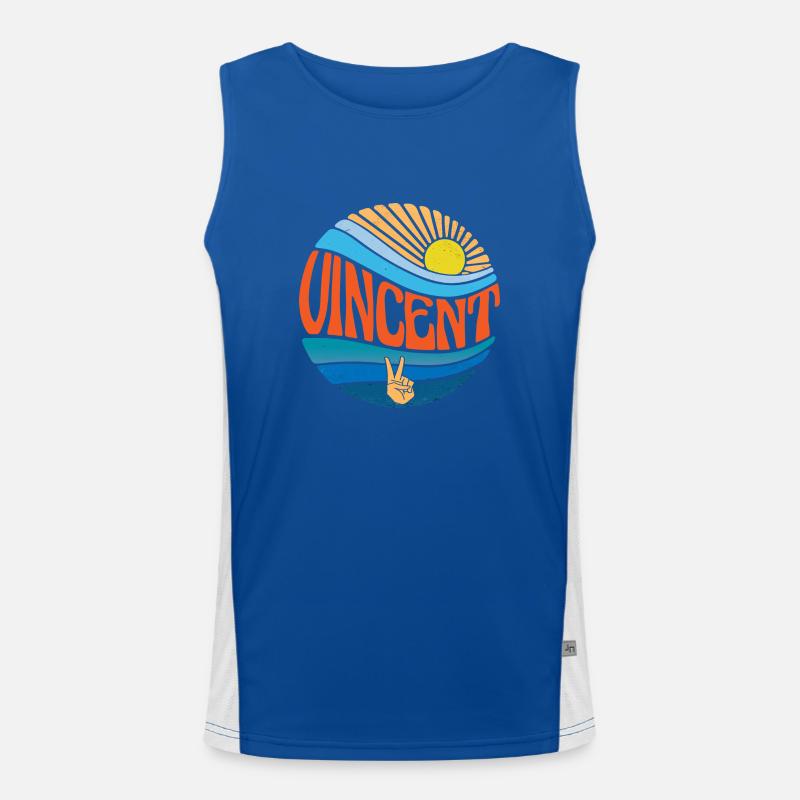 Vincent Hemd Vintage Sunset Vincent Groovy Krawatte Funktionelles Kontrast-Tank Top für Männer 