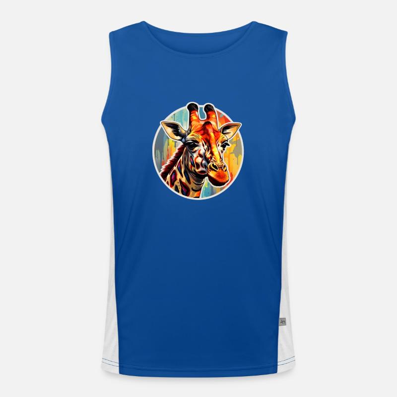 Giraffe Head Men's Functional Contrast Tank Top 