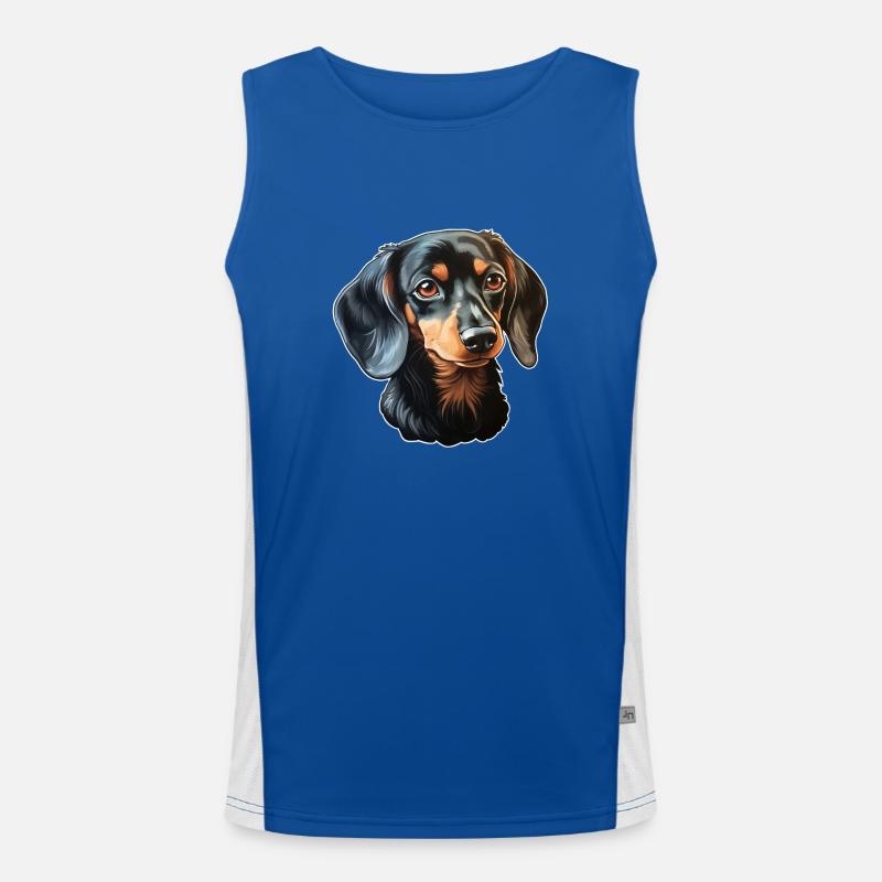 Dachshund Dackelkopf Funktionelles Kontrast-Tank Top für Männer 