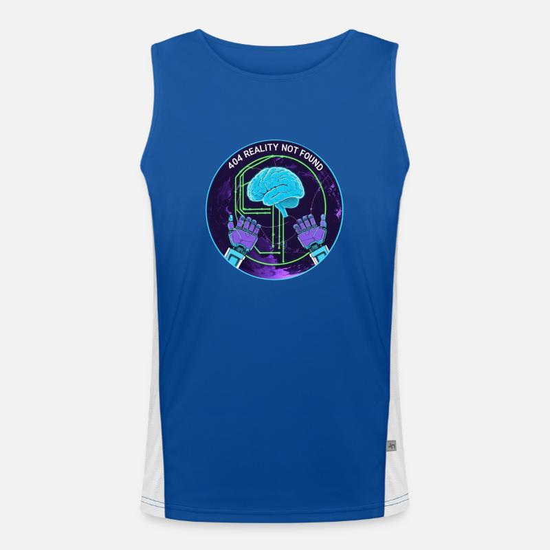 404 Error - Men's Functional Contrast Tank Top  - royal/white