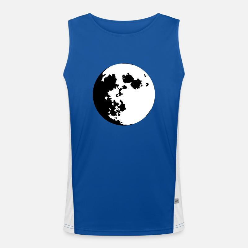 Moon (color customizable) Men's Functional Contrast Tank Top 
