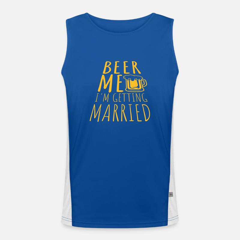 Beer Me Getting Married Men's Functional Contrast Tank Top 