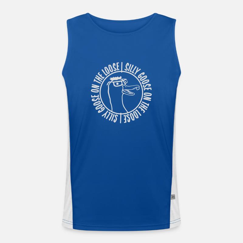 goose on the loose - Men's Functional Contrast Tank Top  - royal/white