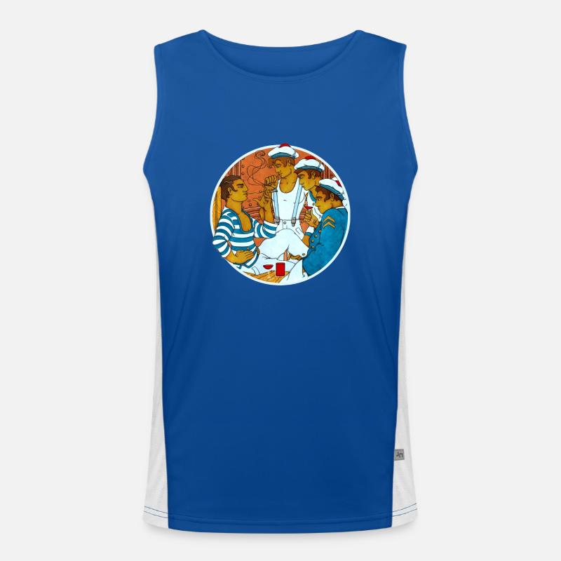 IT IS SAID - Men's Functional Contrast Tank Top  - royal/white