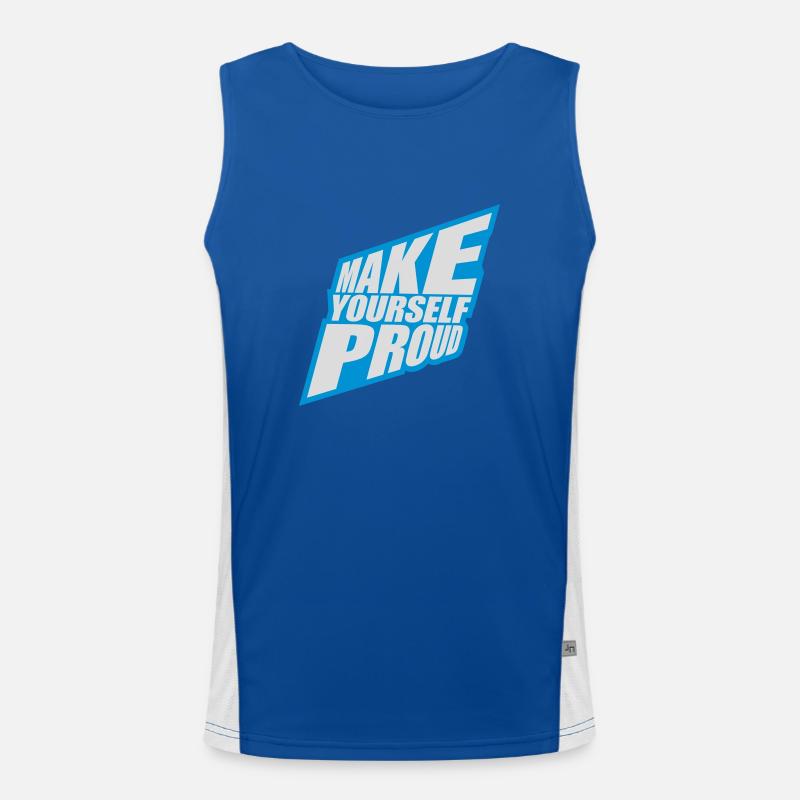 make yourself proud quote - Men's Functional Contrast Tank Top - royal/white