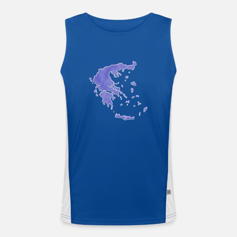 « Map », Boho Line Art Design, série « Grèce » Débardeur respirant contrasté Homme 