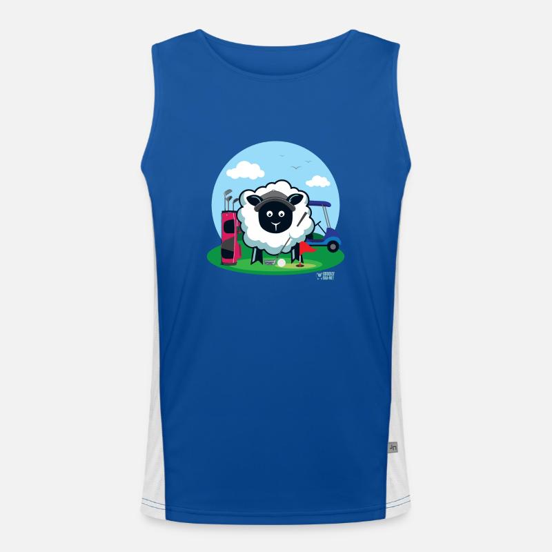 Mutterschafe mögen Golf? Funktionelles Kontrast-Tank Top für Männer 