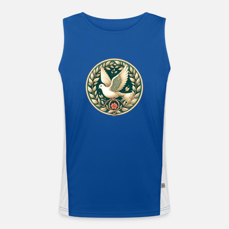 Peace Dove - Men's Functional Contrast Tank Top  - royal/white