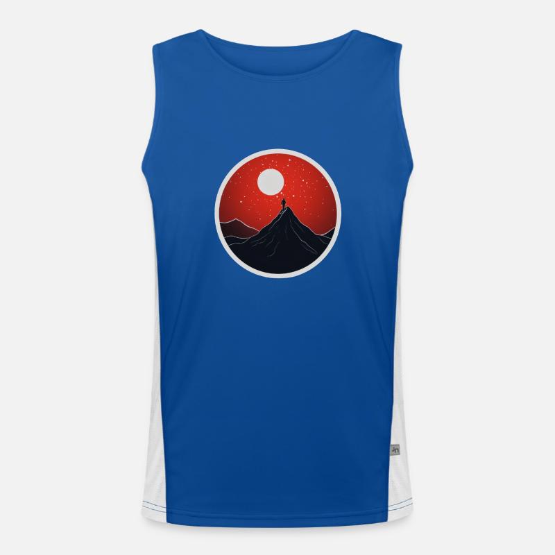 Bergwanderer minimalistisches Design Funktionelles Kontrast-Tank Top für Männer 