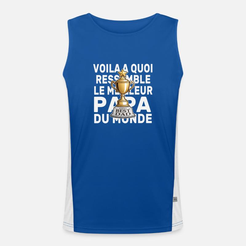 Bester Vater der Welt - Trophäe Funktionelles Kontrast-Tank Top für Männer 