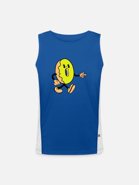 Donut Comic Funny - Men's Functional Contrast Tank Top  - royal/white