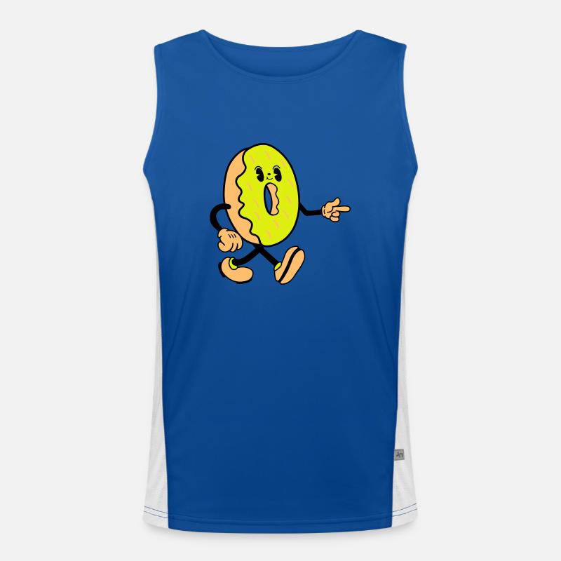 Donut Comic Funny - Men's Functional Contrast Tank Top  - royal/white