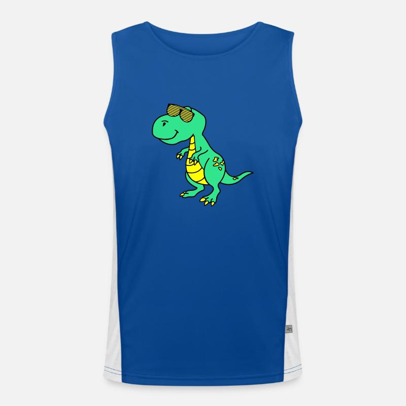 Cool Dinosaur - Men's Functional Contrast Tank Top - royal/white