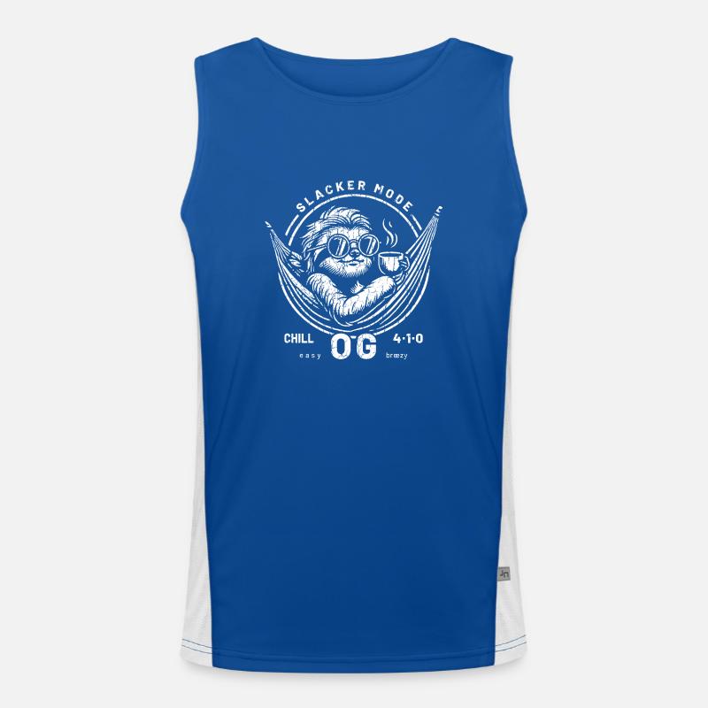 Sloth Lazy Funny Chill Faultier Coffee OG Slacker Funktionelles Kontrast-Tank Top für Männer 