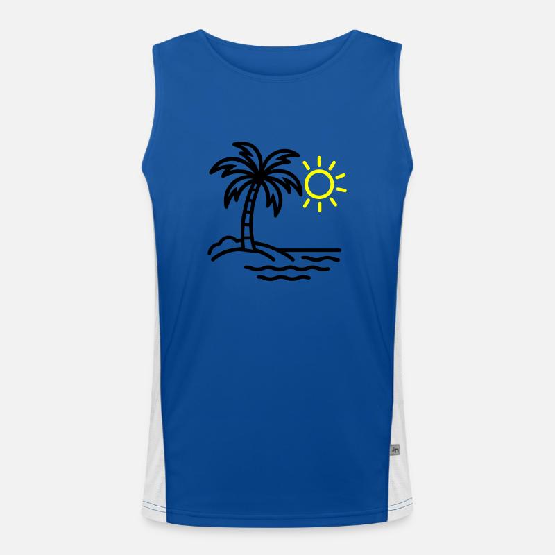 Palm Tree Beach Summer - Men's Functional Contrast Tank Top  - royal/white