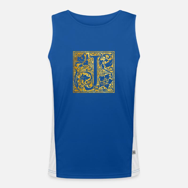 Initials-J Funktionelles Kontrast-Tank Top für Männer 