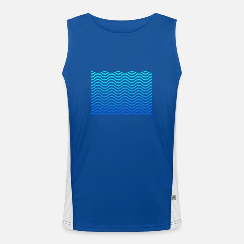 Waves waves design - Men's Functional Contrast Tank Top  - royal/white