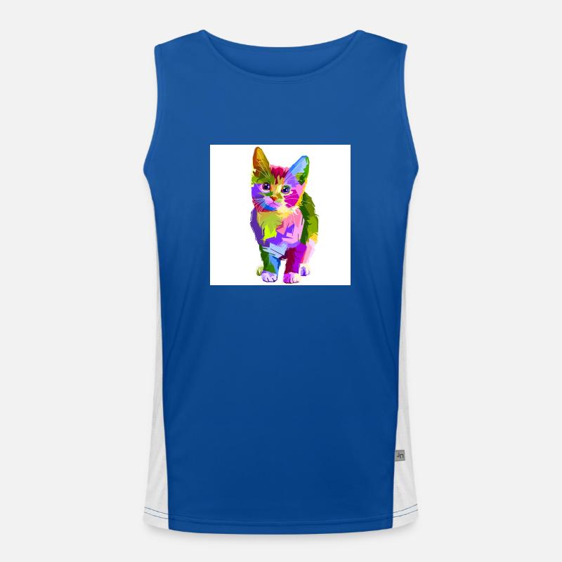 Die Bunte Katze Funktionelles Kontrast-Tank Top für Männer 