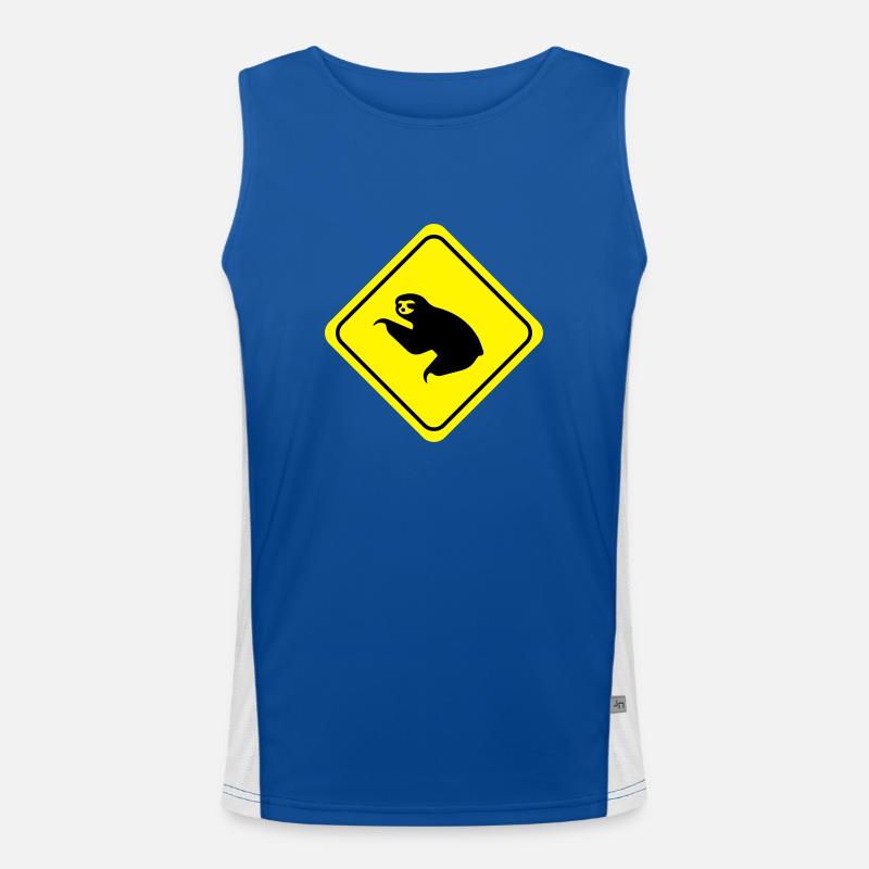 Sloth Warning Men's Functional Contrast Tank Top 
