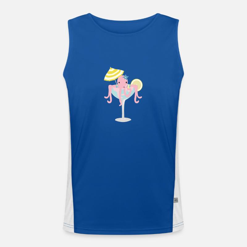 octopus - Men's Functional Contrast Tank Top  - royal/white