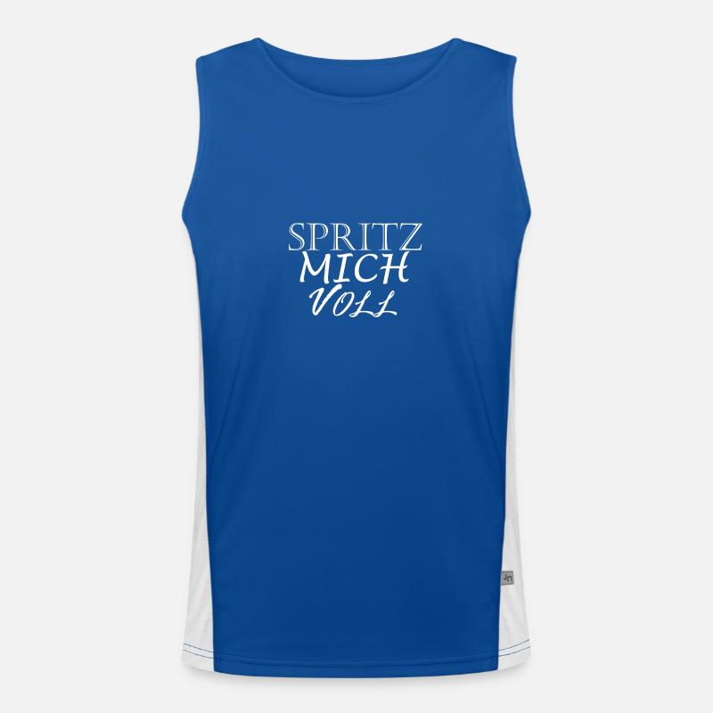SPRITZ MICH VOLL WEISS - Men's Functional Contrast Tank Top  - royal/white