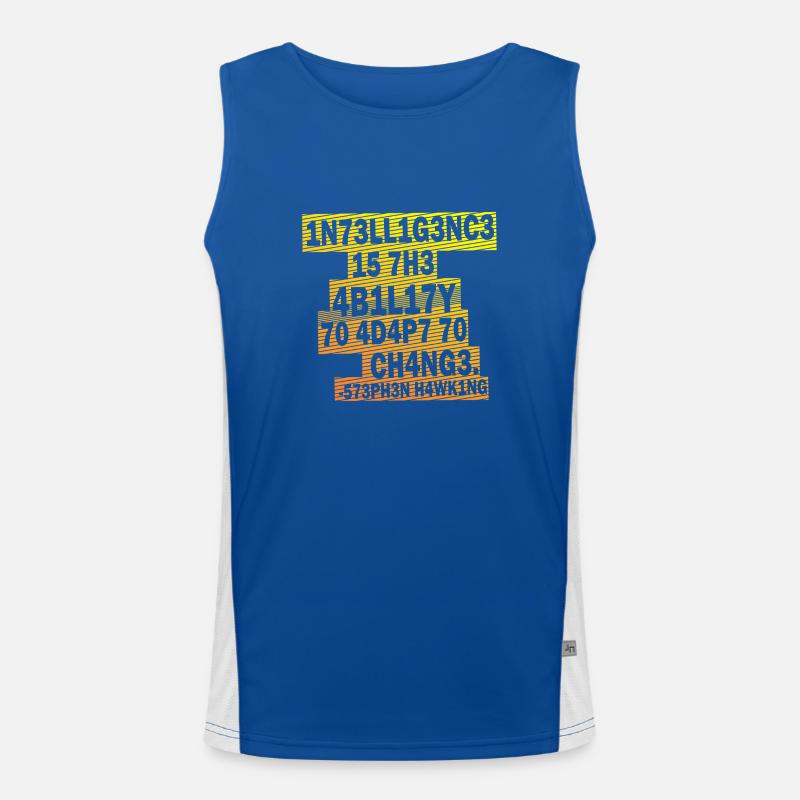 Stephen Hawking - Intelligence - Men's Functional Contrast Tank Top  - royal/white