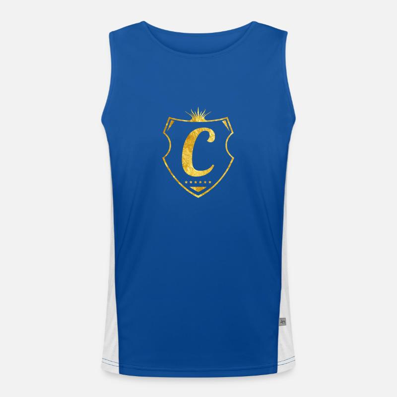 c letter Men's Functional Contrast Tank Top 