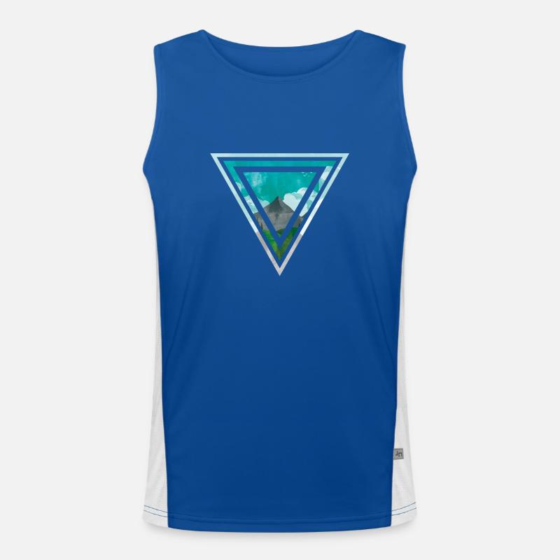 mountains triangle Funktionelles Kontrast-Tank Top für Männer 