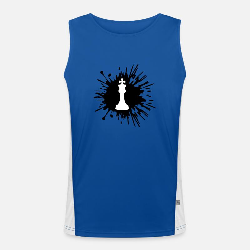 Colour Blecks Chess - Men's Functional Contrast Tank Top  - royal/white