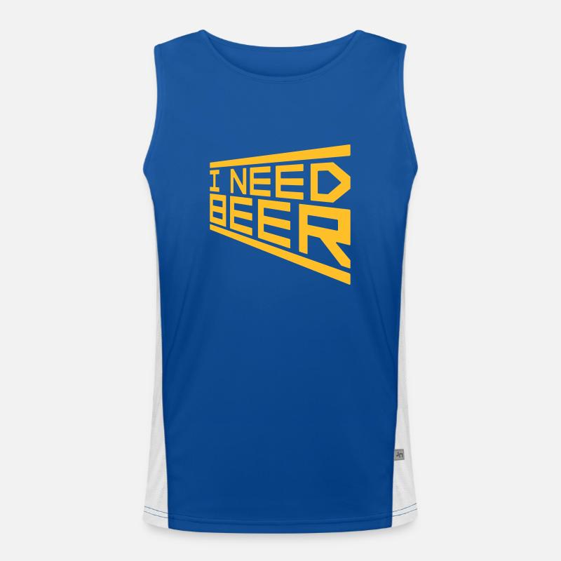 I Need Beer Men's Functional Contrast Tank Top 