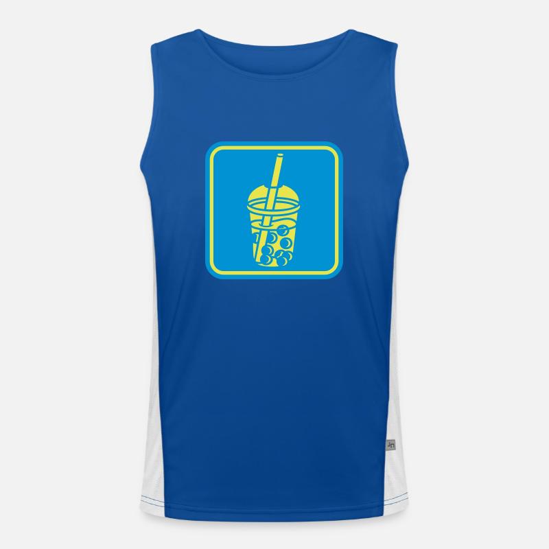 Shield Bubble Tea Button Men's Functional Contrast Tank Top 