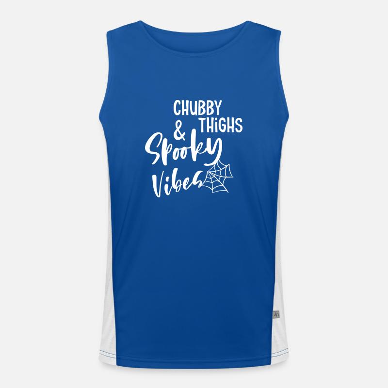 Chubby Thighs & Spooky Vibes - Men's Functional Contrast Tank Top  - royal/white