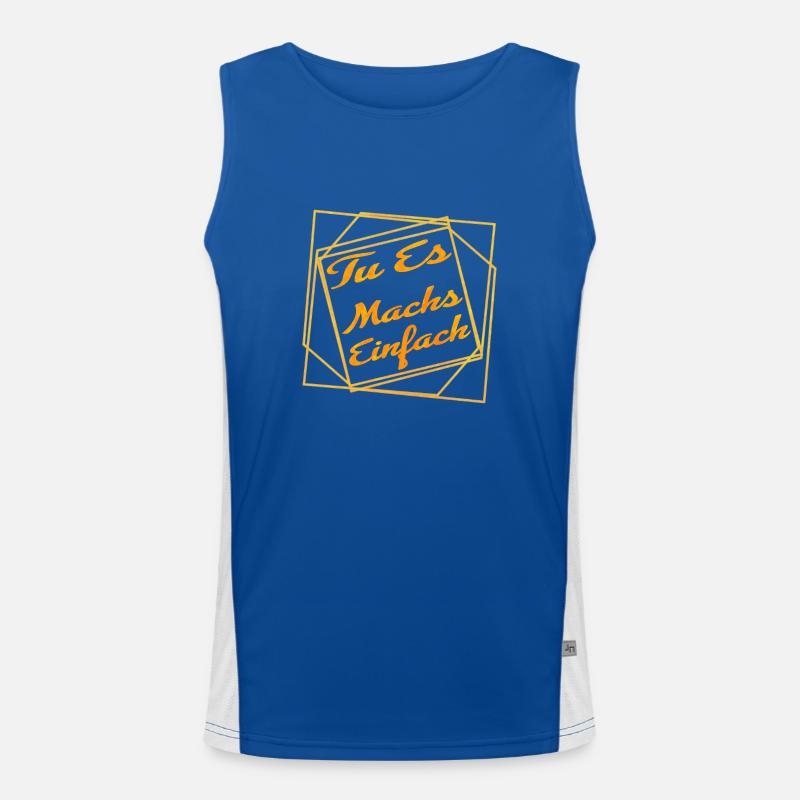 TU ES - machs einfach -Motivation Funktionelles Kontrast-Tank Top für Männer 