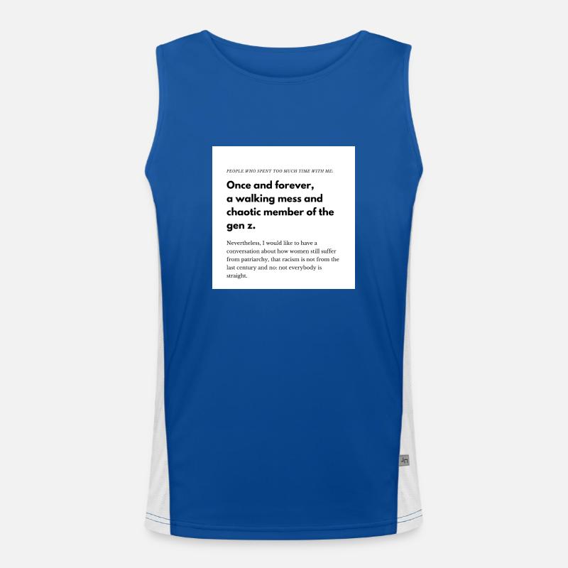 A walking mess. Funktionelles Kontrast-Tank Top für Männer 