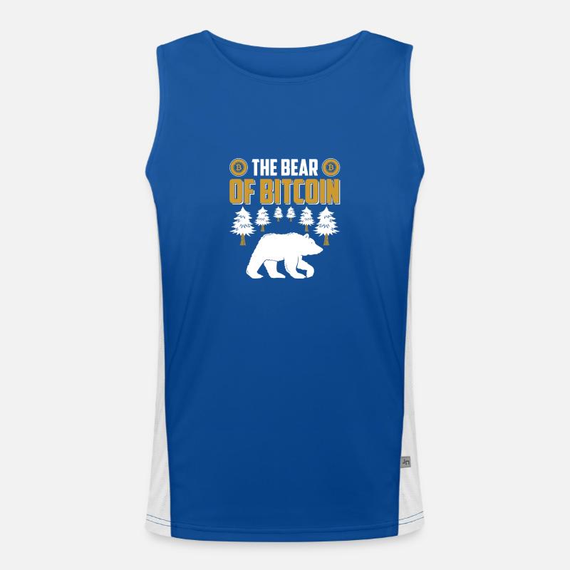 Der Bär von Bitcoin Funktionelles Kontrast-Tank Top für Männer 